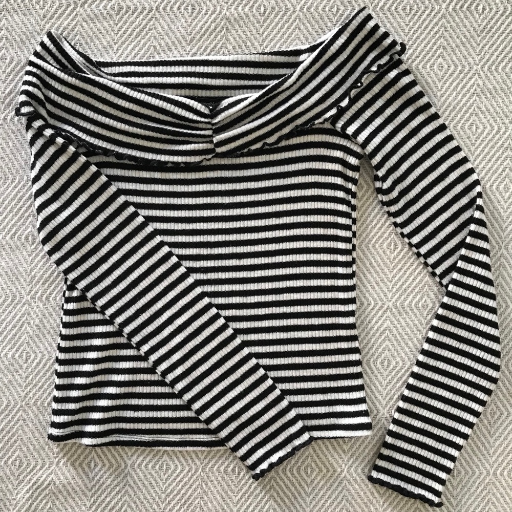 Black and white striped sweater
